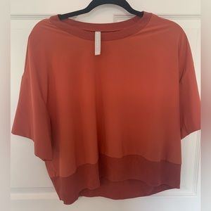 Athleta Rust Orange Boxy Crop Top